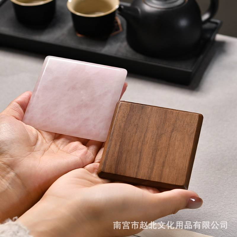 砚台书法带盖精细手工正方砚小楷毛笔研台墨池墨海砚盛墨石砚赵北
