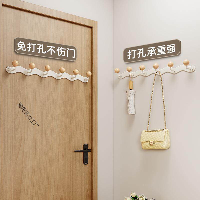挂衣上入户CWZ墙门后置挂架钩免打孔玄关卧室壁挂式挂衣钩衣帽架