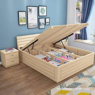 简易实木高箱压储小物床松榻木榻米单双人地台床户型气箱180 2000