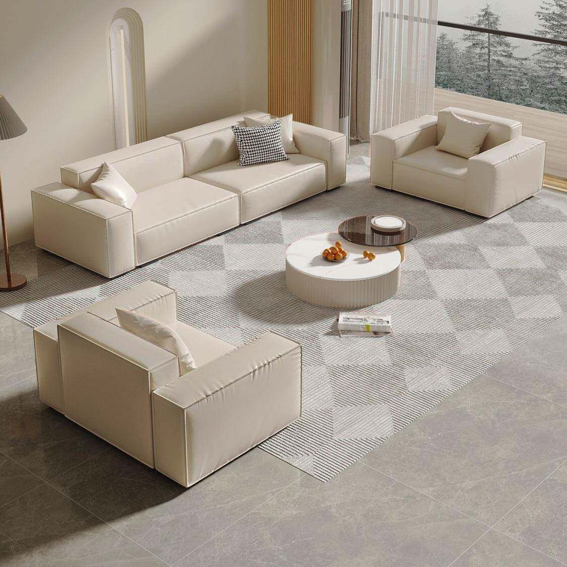 极沙简奶油IXK风豆腐沙沙发客厅简约块现代直排发网红款科技布艺