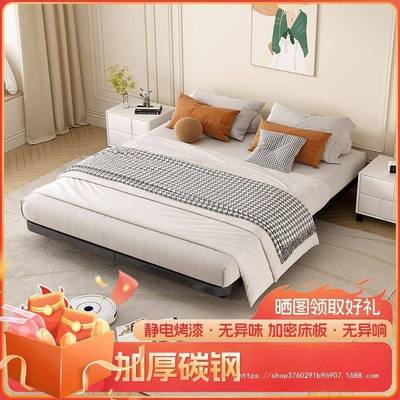 日式简约床头悬浮床架子用排骨架GOT子家铁艺床加厚无单人双人铁