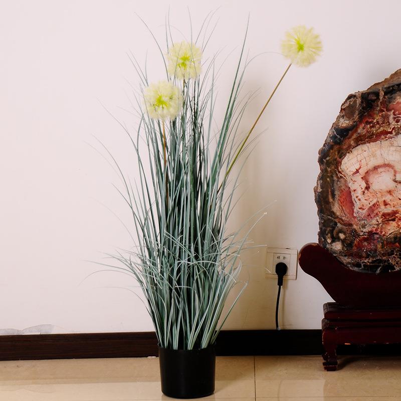 蒲公英盆栽植装假花摆件客厅大型芦苇草干花物落地饰设摆仿真花