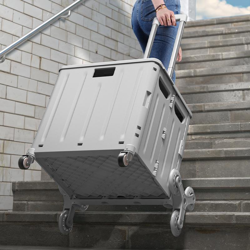 露营小推车摆摊收纳3fmL033x折买行李家用叠购物小箱拉车储物整理