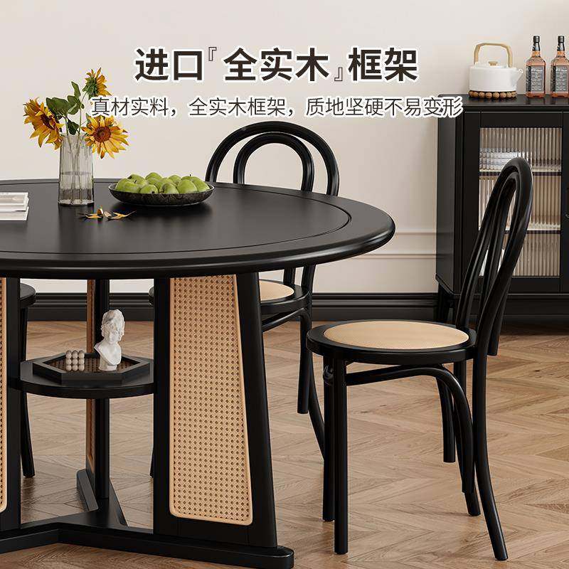 编2椅I法式复古全实木藤餐桌家用大圆桌中风圆形EMY餐桌组合黑古,饰品/流行首饰/时尚饰品新,其他DIY饰品配件,淘宝优惠券,粉丝福利购,淘宝优惠卷