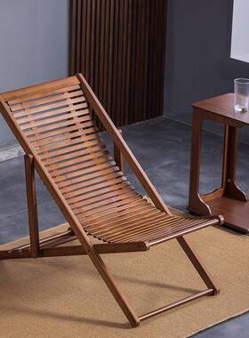 躺椅折逍14362叠午休凉家椅用阳台休闲懒人遥椅楠竹靠背可调节椅