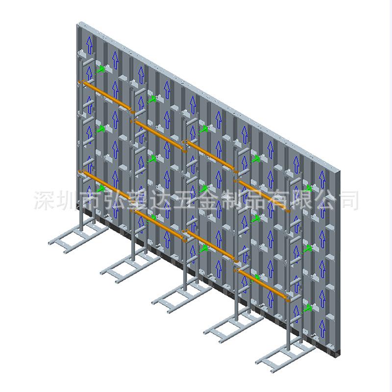 LED显屏箱体落地安装支架搭快扣架显示架屏箱体背速黑色拆装示插
