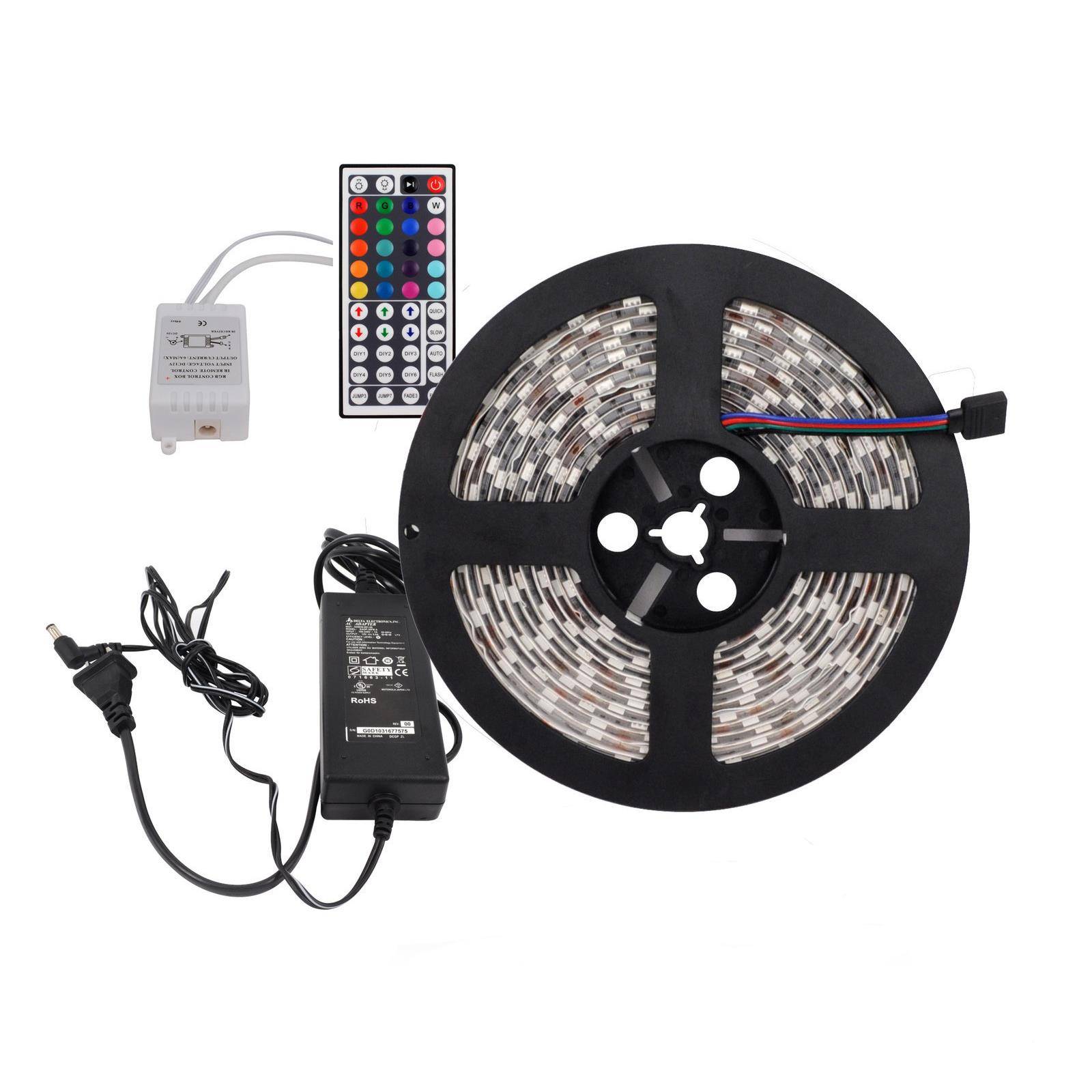 LED水软灯套装R/GB七彩色RGB5050-50带50防灯条300珠5米盘