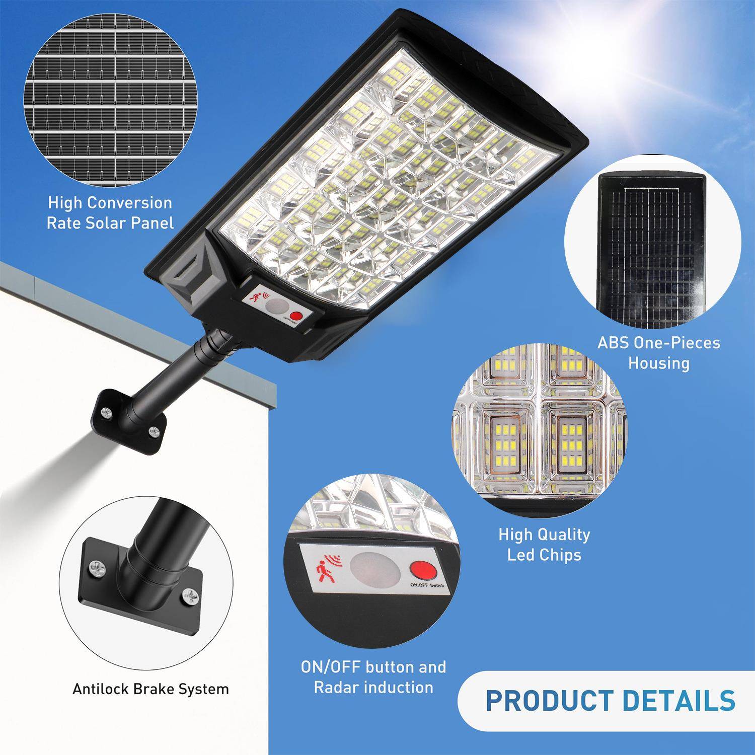 新私款模户室外led一体化路灯三面发灯感应庭院光CS-03灯外壁灯