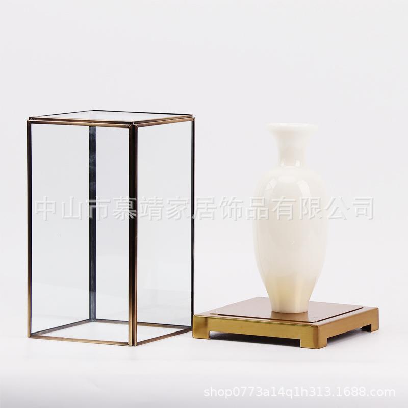 新式现代透明子玻璃罩花瓶树642，643中脂摆件客厅茶摆几博古架书