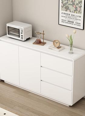 置斗物柜实木ARU餐边柜靠墙一体代约奶油风圆弧收简纳现储物柜餐