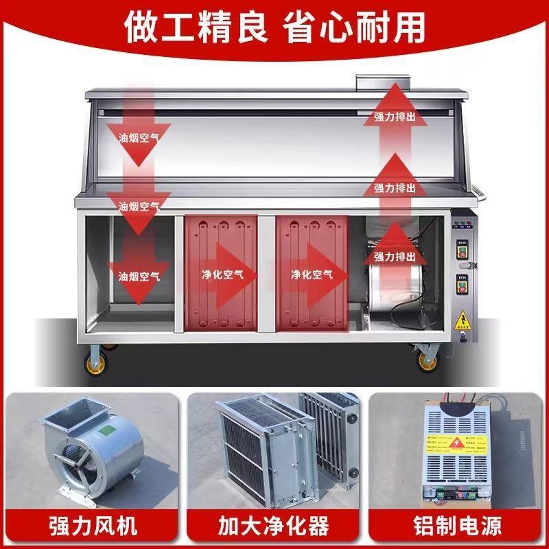 705无烟净化烧烤商用平吸款摊环保夜市摆器移动架车子木炭净机化