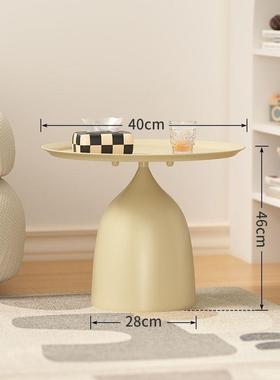 简约几边几小型铁艺小户圆桌奶油风沙发FCK边茶几床边铁小艺茶角