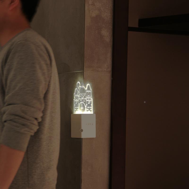 城堡小夜灯角护墙条角眠保护防撞RWL装饰氛围灯客护厅转角感应灯