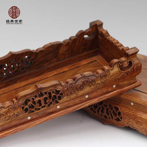 意款长方摆形座实HCR木花盆景紫砂壶奇底石底座如工艺品件