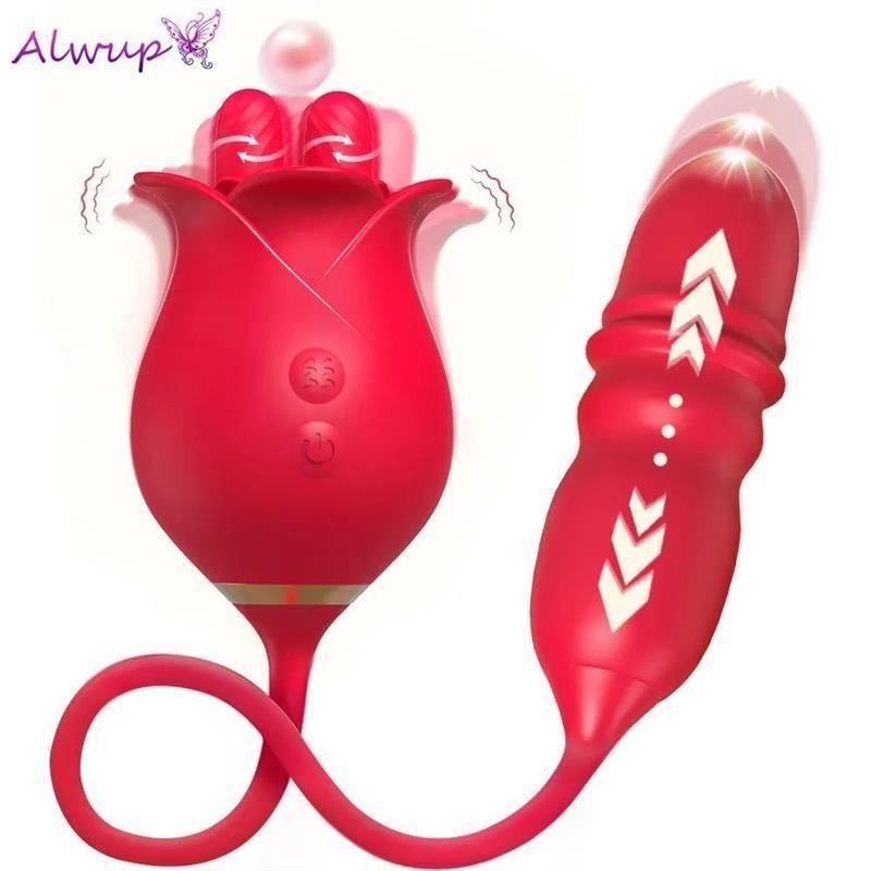 舔舌头插入振动l器,为妇女G点3 In1 Cli