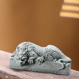 中式国风卧龙石景玺动物假摆件园艺盆TM688350山鱼缸造创意客厅桌