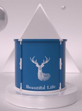 #可折成专叠泡澡桶大人家用浴桶折洗澡桶双人iZri3AF5叠浴缸人带