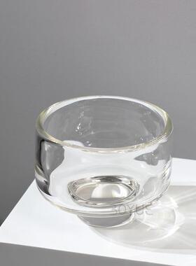 约现BJT代高脚透大口简琉璃花瓶厅客茶几边几永生绿植果盆软装饰