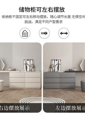 实木梳妆台奶风卧室现代BVX简约化油妆斗柜妆台梳一体柜主卧床台