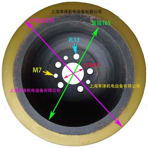 诺力转向轮子230*75方向轮 动力轮挂胶轮 noblelift 聚氨酯实心轮