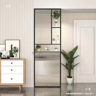 锈轻奢铁艺屏风现不钢玻璃隔断玄344关入户洗客厅代简约网红漱台