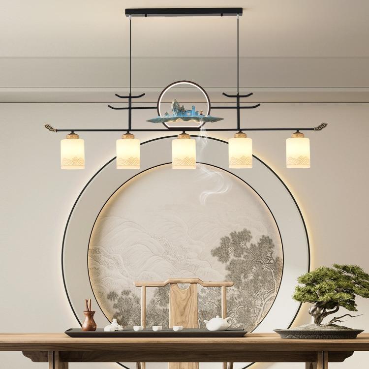 新中室台式茶吊灯中国风书960房餐厅计前装饰灯创意山峰设师茶桌