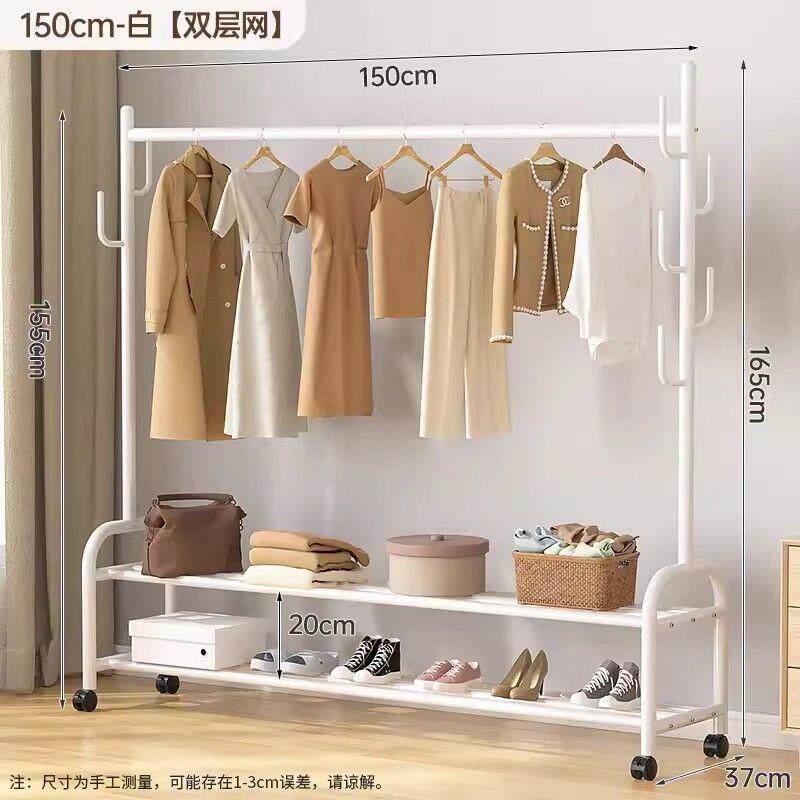 轻奢带轮移动帽可架客厅家用衣收服纳架简LSY易衣架卧衣架落地立