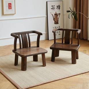 飘桌茶几榻榻米凳子圈椅带743实木扶窗手靠背中椅式 小子矮凳休闲