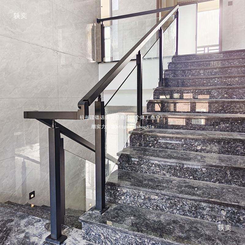钢化玻璃阳台HSM栏不锈楼手梯扶自装室护内家用农村自建房楼梯栏