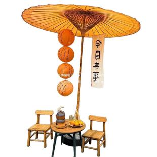 记户外伞具庭院伞煮茶忆汉服道伞围油炉装10269饰伞木古典伞弄堂