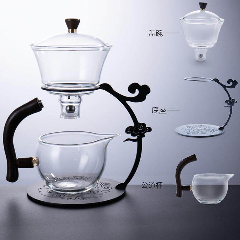 高硼硅玻玻璃自动懒人茶半具套装,家用会客,办公套q-020璃茶具