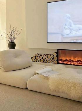 单人沙沙发榻麻薯发床小户型客厅折叠拆洗腐榻米两用奶油豆块FTI