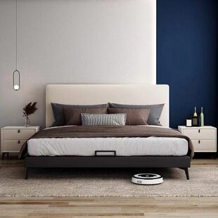 现代简约布艺床北欧轻奢1.5米极简奶油风床1.8米小户型双人床主卧