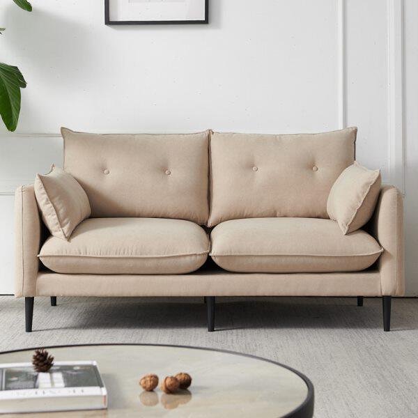 北欧布艺沙发小户型网红款双人三人位现代简约日式公寓卧室小沙发