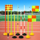 标志杆移动式 足球训练注水角旗红白色绕杆蛇形跑障碍训练杆障碍物