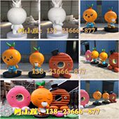 玻璃钢造型贡桔蜜桔雕塑人物娃娃公仔玩偶雕塑像景观美陈装 饰摆件