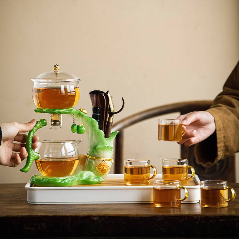 防烫玻璃懒人全半自动茶具套装家用高硼硅泡茶壶功夫磁吸泡茶器
