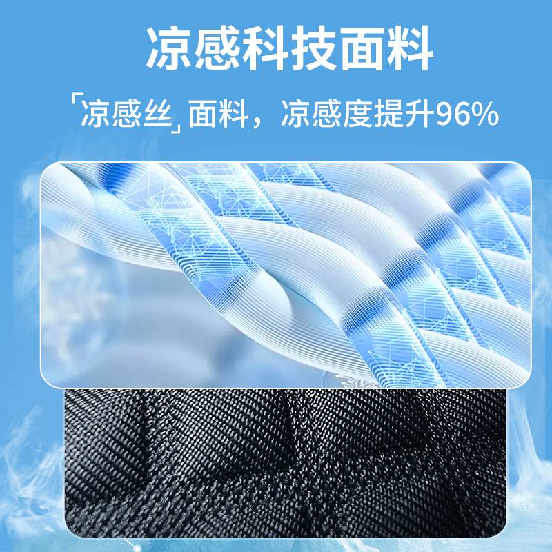 夏季新款小葫芦凉感丝通风制冷汽车坐垫防滑单座套按摩免绑车套