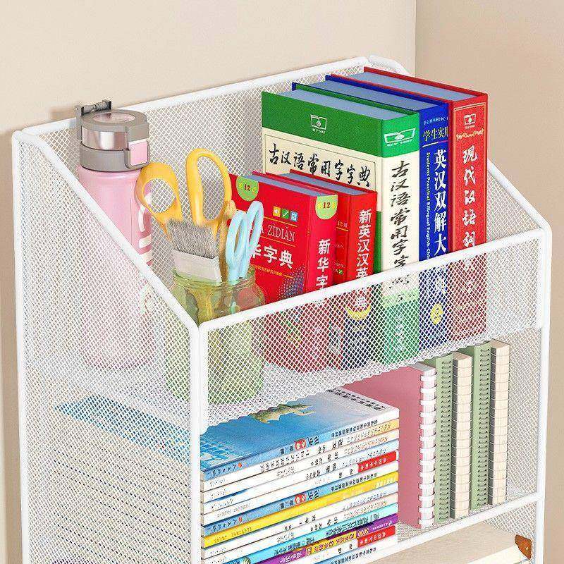 桌下小书架书桌旁移动落504车地书桌小推置物架书本收纳柜边子卧