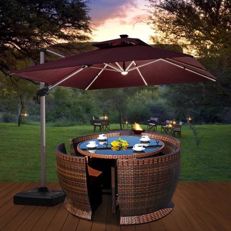 外庭院桌椅休闲花园露户台防晒防水藤碗椅带伞合组室外藤SM-001编