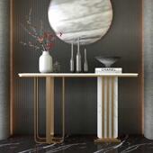 岩板玄关现案桌柜台代简约轻奢几靠墙791入户走景廊客厅大堂装 饰