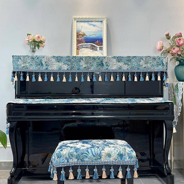 轻奢套钢琴盖布钢罩琴布感防尘罩美式钢琴琴半罩F97H999M新款