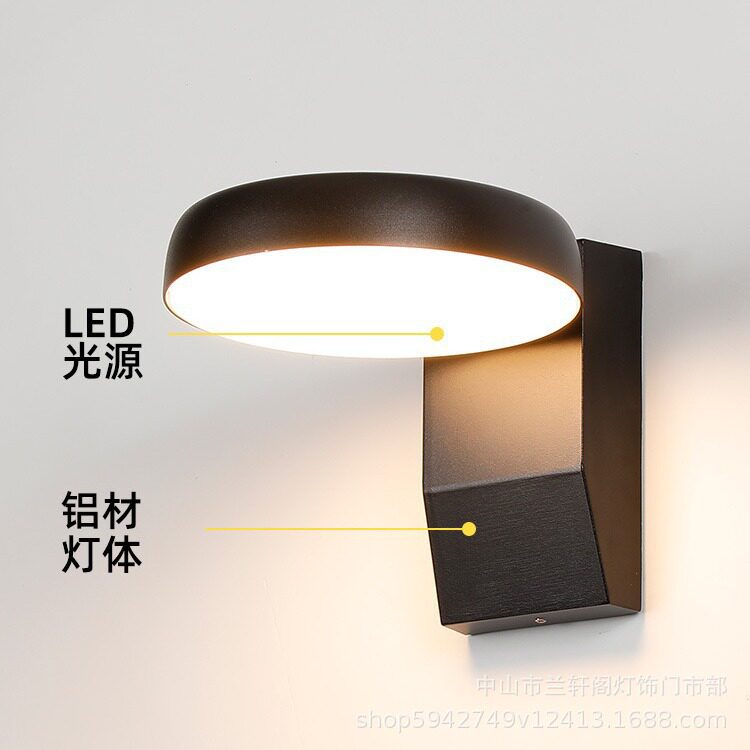 户外防水壁灯简约庭院走廊外墙壁灯人体感应灯阳台入户大门口壁灯
