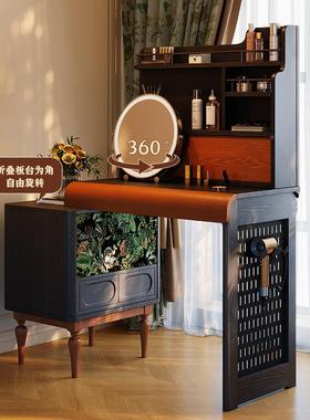 实物木梳台法式复古风主卧小型梳妆妆台置架卧75394室中古风体一