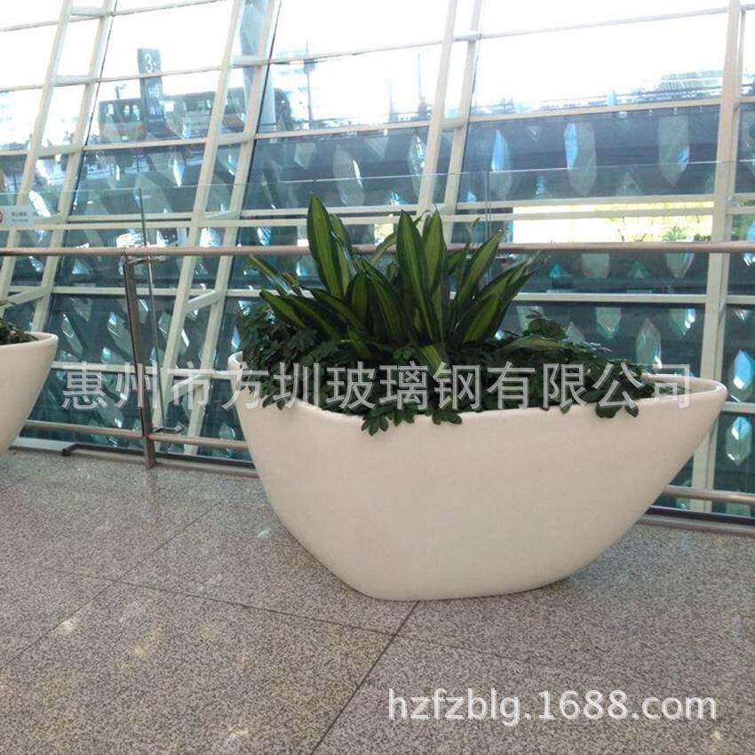 厂家售角卖机场高THM玻璃钢花盆/三形花器种花箱组合花植钵玻档纤