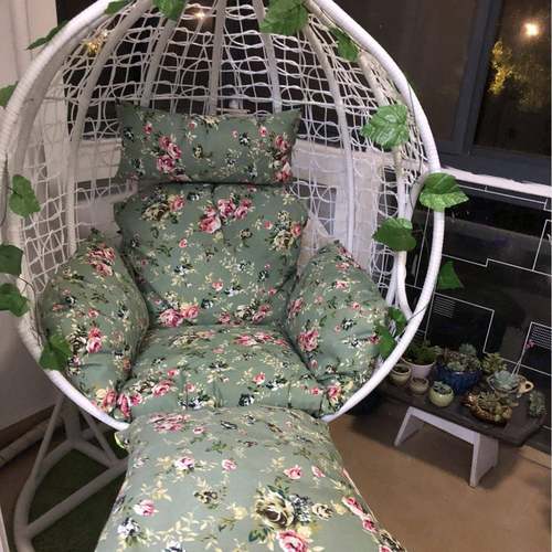 懒人脚吊床55躺吊篮藤椅单人双阳台巢室踏内家用户外秋千摇篮鸟吊