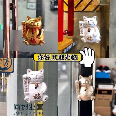 0213迎欢光临感应猫器门店铺开业摆件门铃智能语音播报迎宾超进市