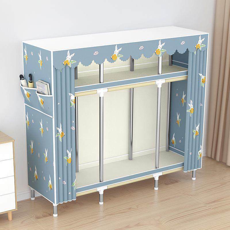 简易衣柜家用卧室宿舍租房钢管装加粗加固收纳组衣架橱布见详情出