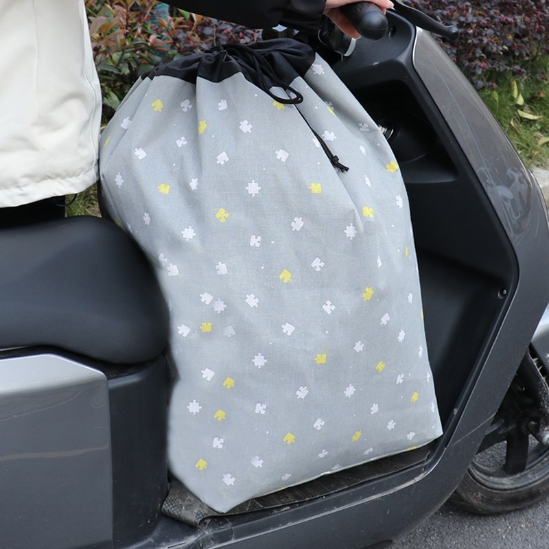 踏板车收纳袋e新款超大容量防尘耐磨电动车前置雨衣充电器储物包