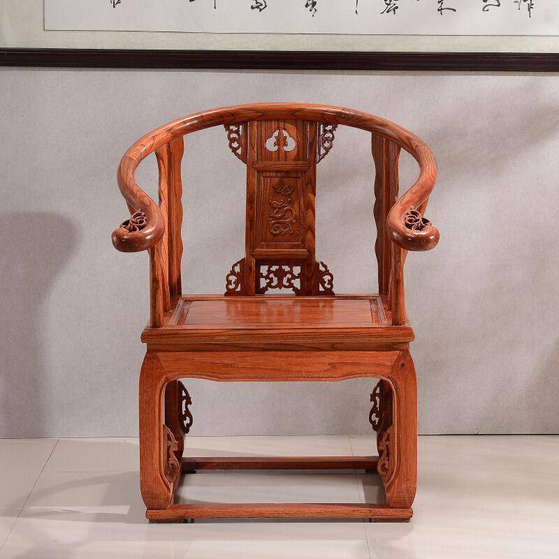 实木椅子凳子仿古椅子牛角月牙椅太师椅办公室靠背椅酒店餐馆餐椅